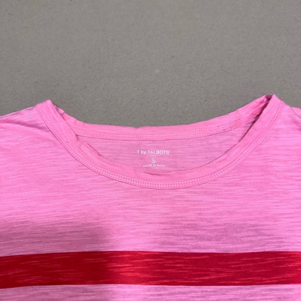 Talbots set of 2 Red and Pink Striped Tops - Picture 9 of 10